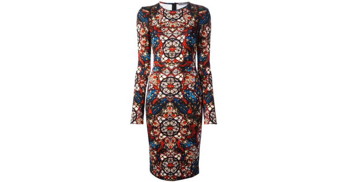 Alexander McQueen Stained Glass Jersey Dress | Lyst