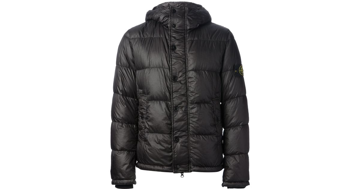 black stone island puffer coat