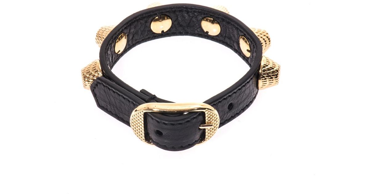 Arena Studded Leather Bracelet in Metallic | Lyst