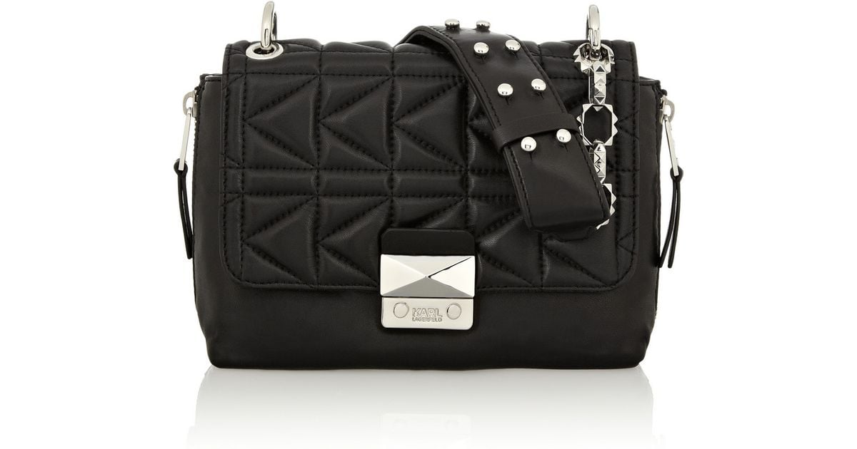 Karl Lagerfeld Kuilted Leather Shoulder Bag in Black Lyst