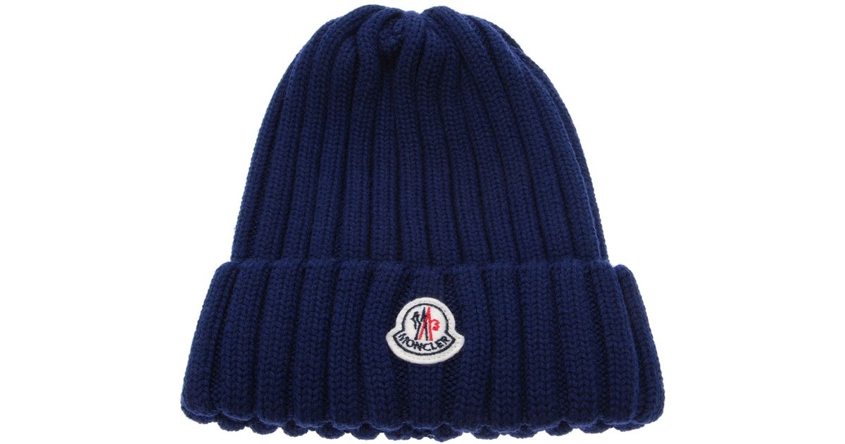 moncler beanie blue