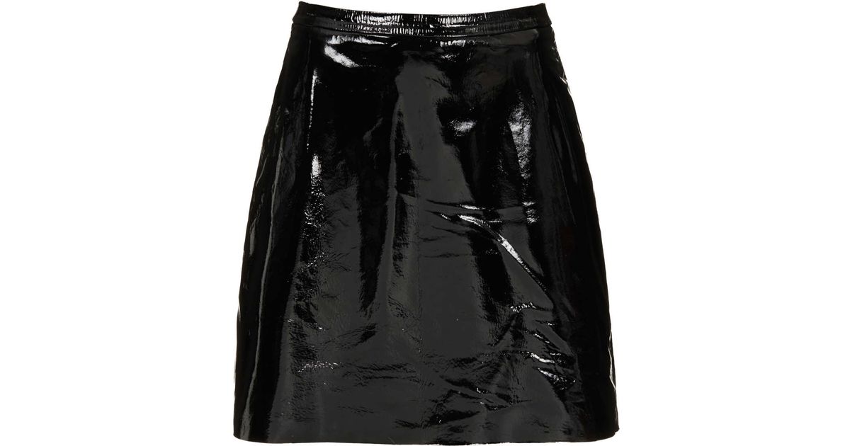 Lyst - Topshop Patent Leather A-line Skirt By Boutique in Black