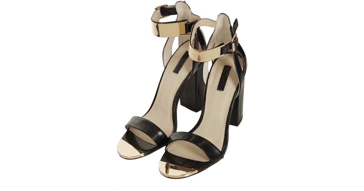 topshop gold heels