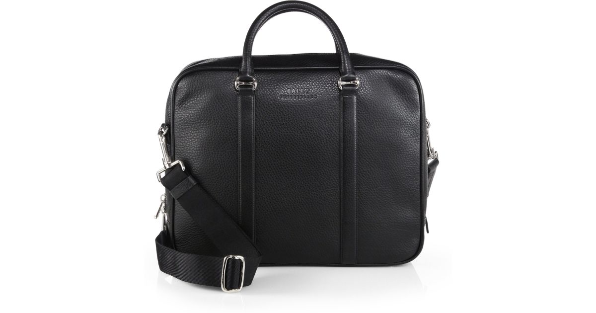 pebbled leather briefcase
