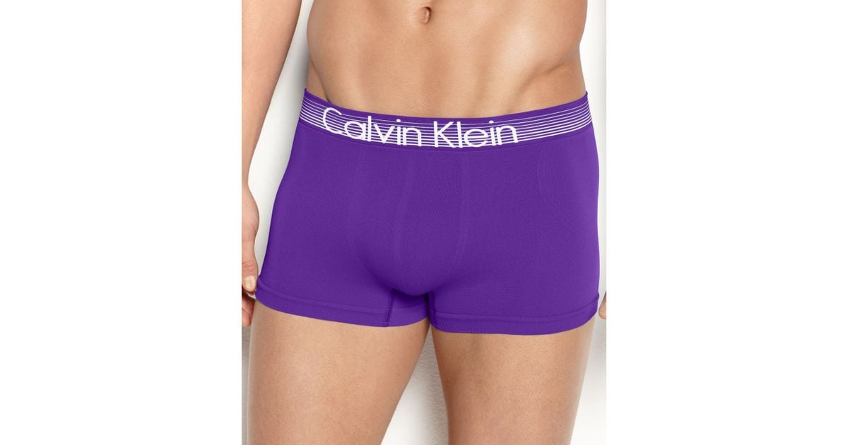 Calvin Klein Concept Microfiber Low Rise Trunk in Purple for Men Lyst
