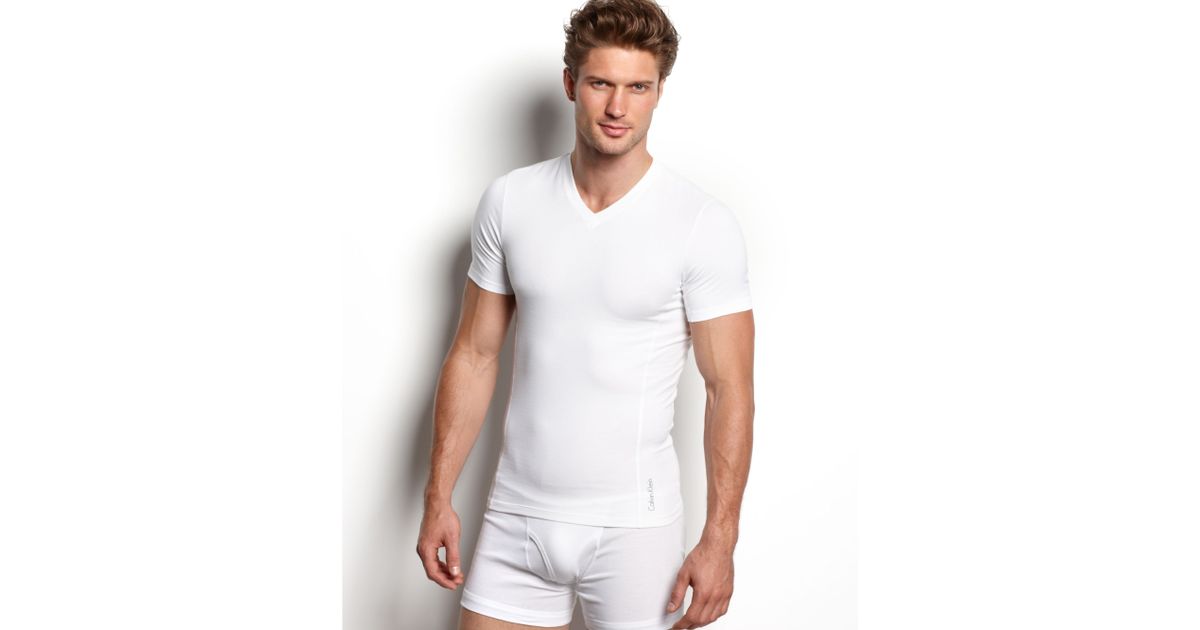 Shopping word shirts v neck klein plain calvin slim fit t blue online stores