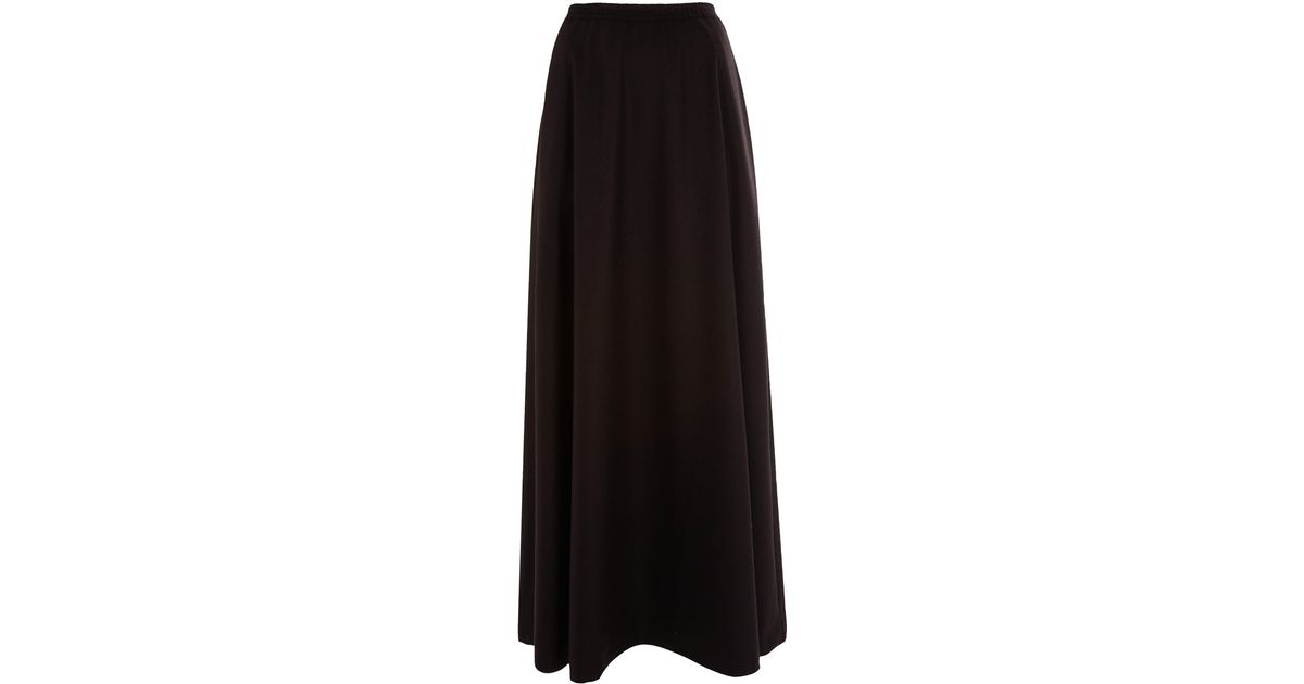 Lyst - Eskandar Brown Long Aline Wool Skirt in Black
