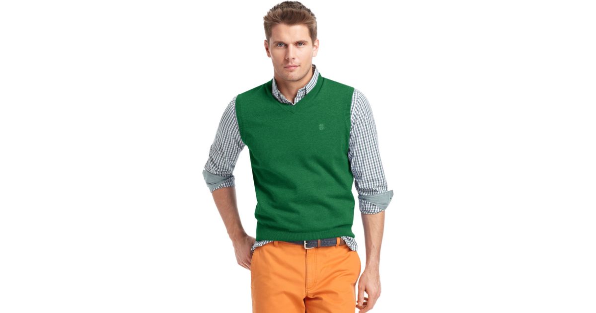IZOD Men's Fine Gauge Solid Sweater Vest 