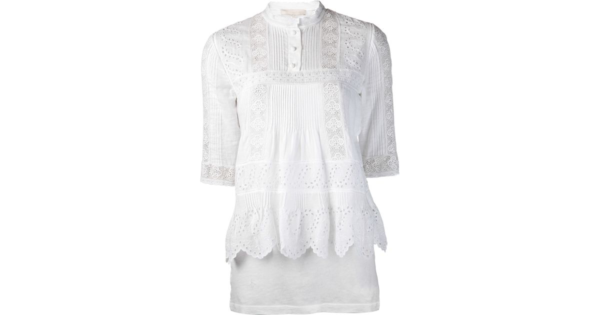 Lyst - Vanessa Bruno Lace Blouse in White