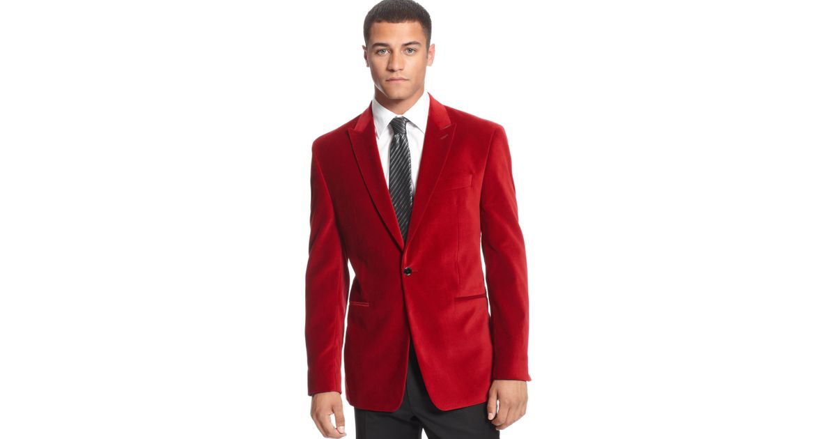 red velvet suede suit