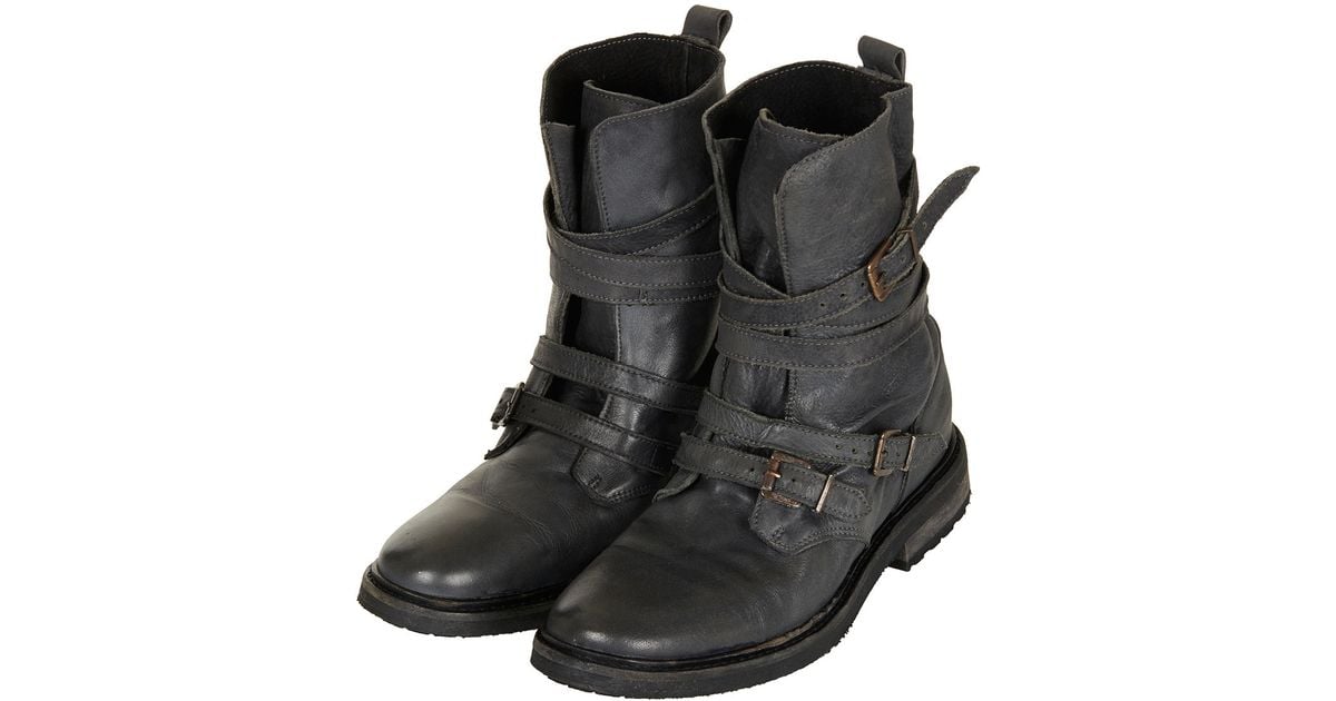 topshop black biker boots