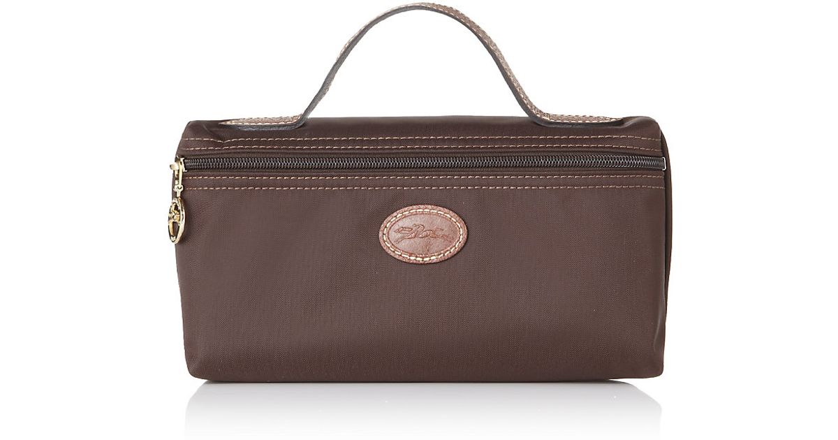 Longchamp Brown Le Pliage Large Cosmetic Bag