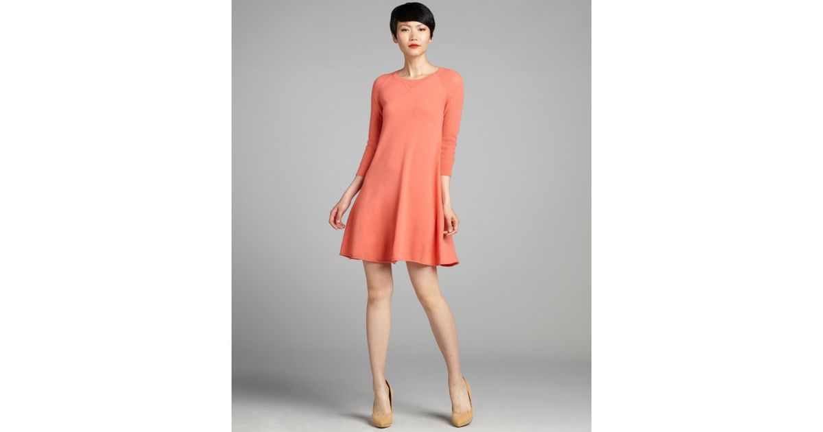 Lyst - Autumn Cashmere Cashmere Mesh Raglan Sleeve Sweater Dress in Pink