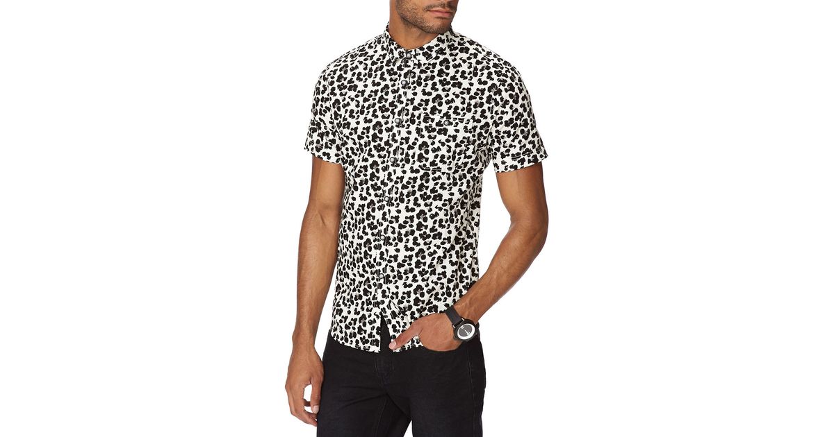 black and white leopard print shirt