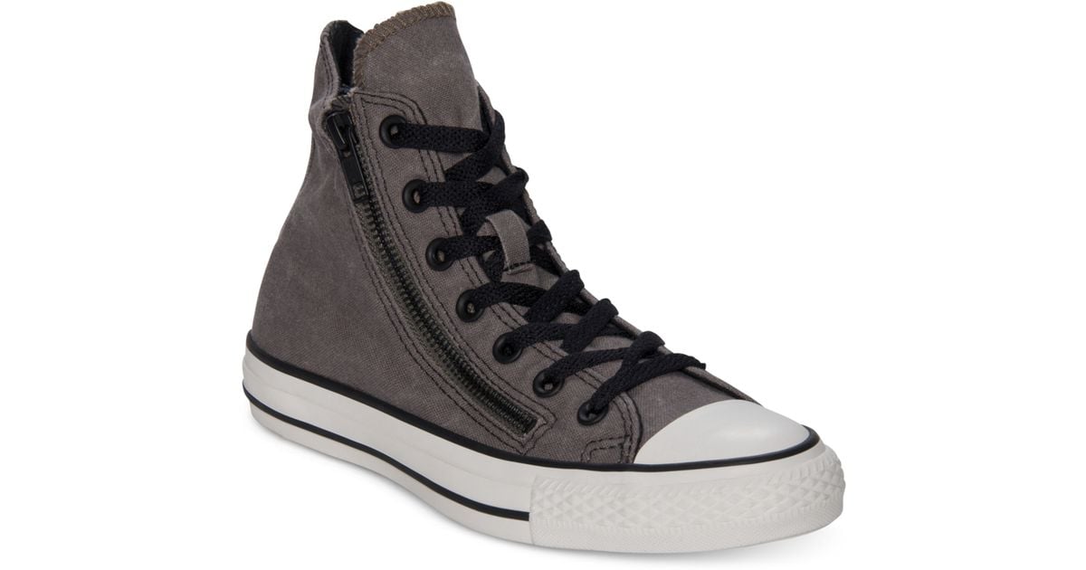 Converse Chuck Taylor All Star Double Zip Hi Casual Sneakers in Gray for  Men | Lyst