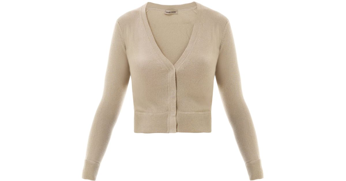 cropped cashmere cardigan sweater