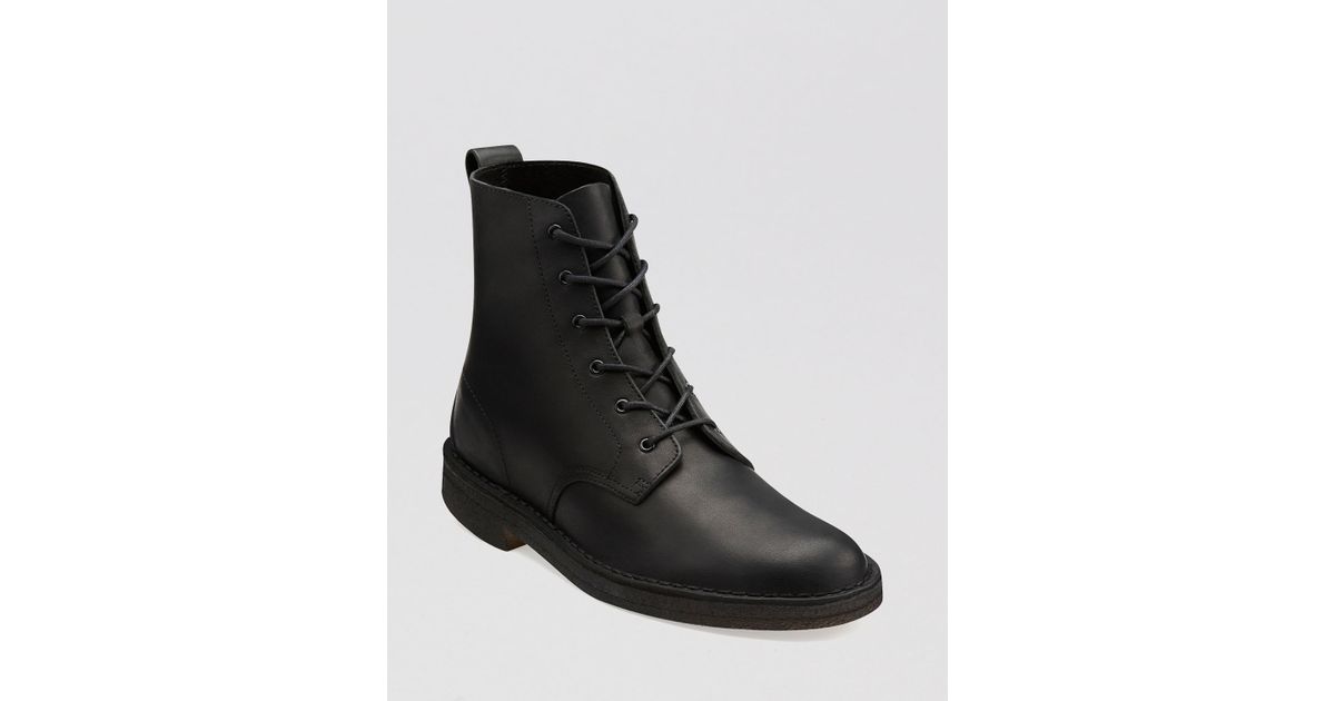 Clarks Desert Mali Leather Boots in Black for Men Lyst
