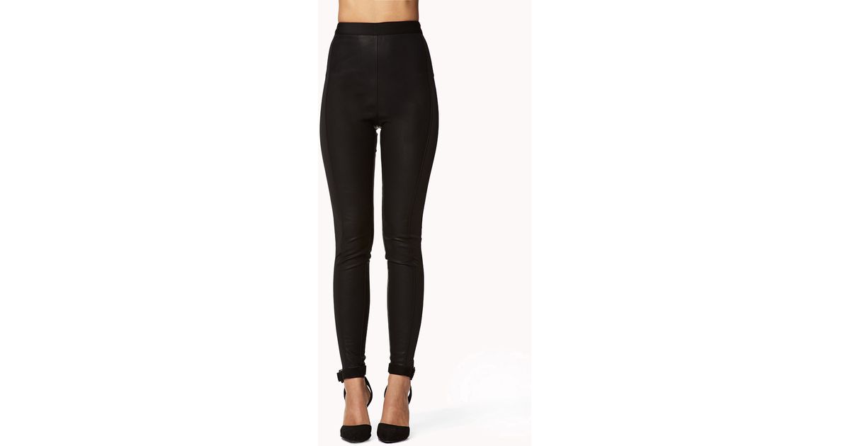high waisted leather pants forever 21