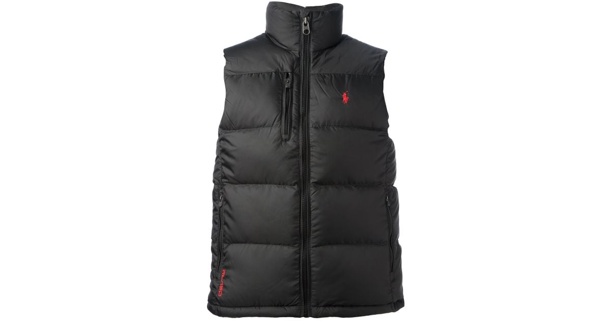 Polo Ralph Lauren Padded Gilet in Black for Men - Lyst