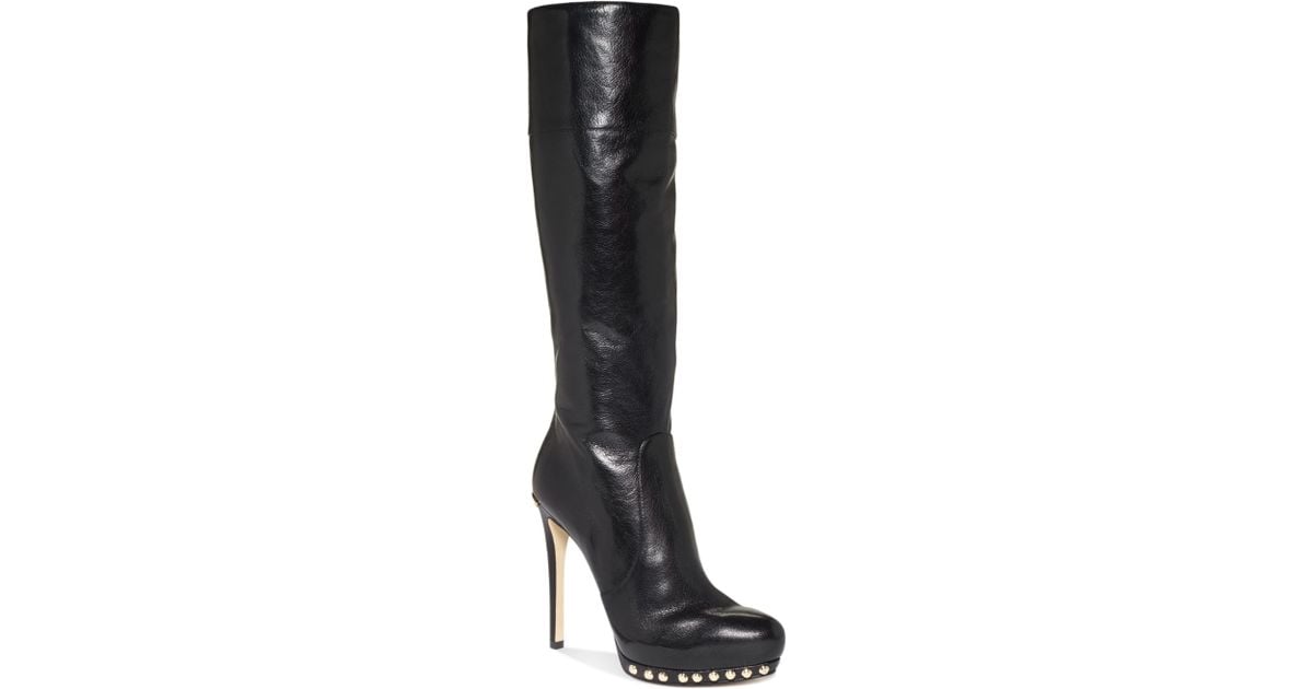 tall black leather dress boots