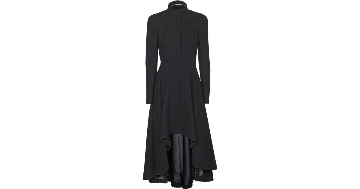 Lyst - Alexander mcqueen Wool Peplum Coat in Black