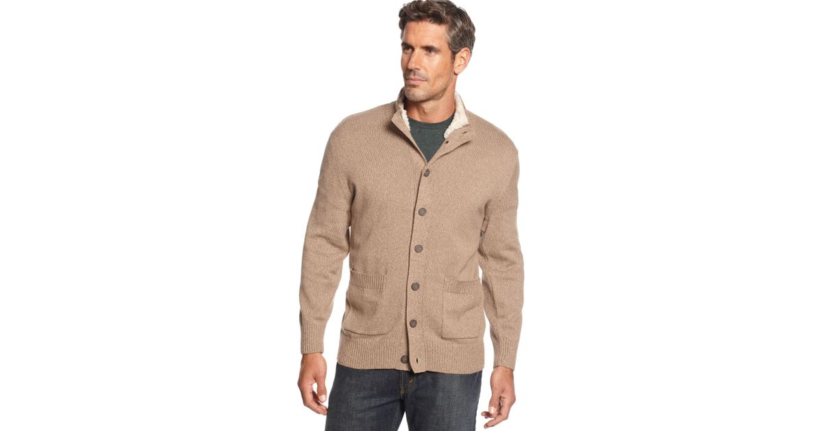 Download Oscar de la Renta Mock Neck Button Front Cotton Cardigan ...