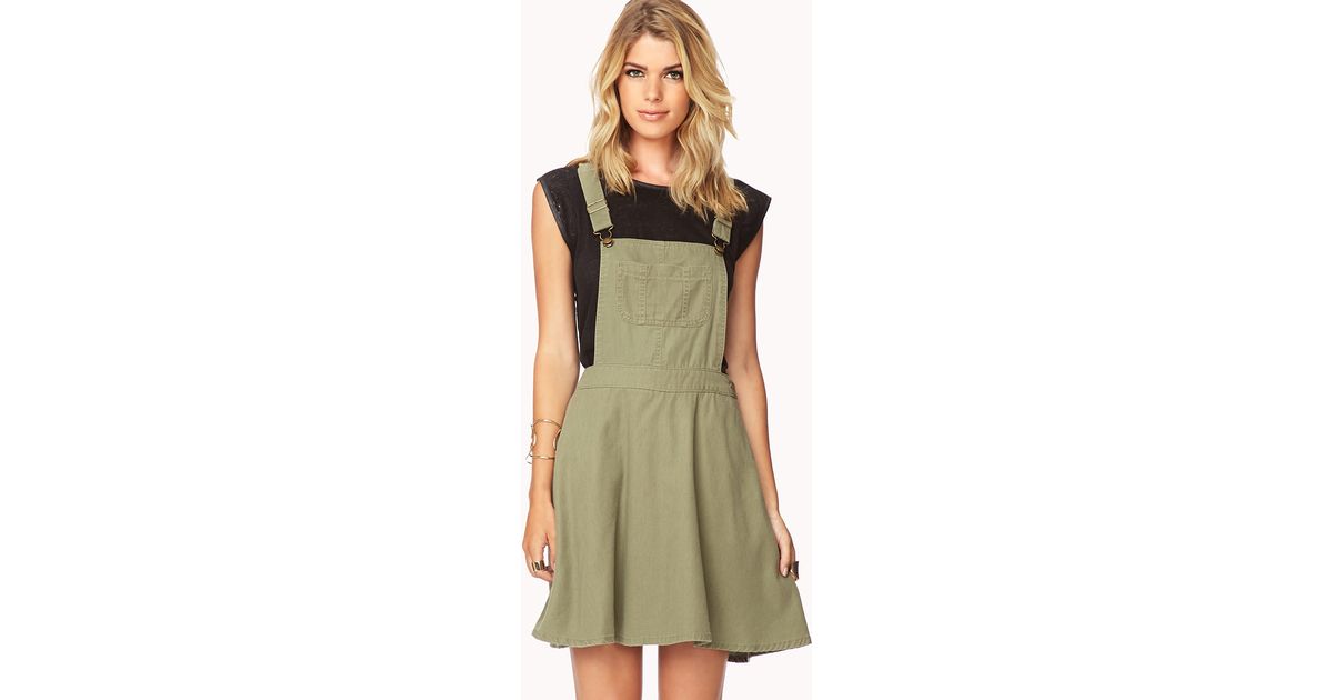 green overall dress