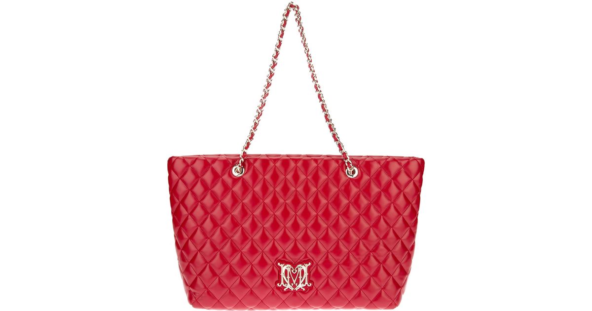 love moschino red quilted bag