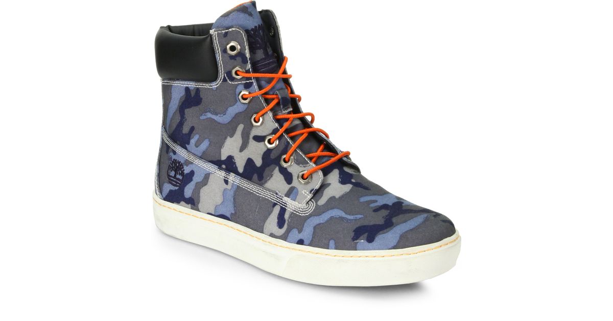 Timberland Blue Camo Boots for Men - Lyst