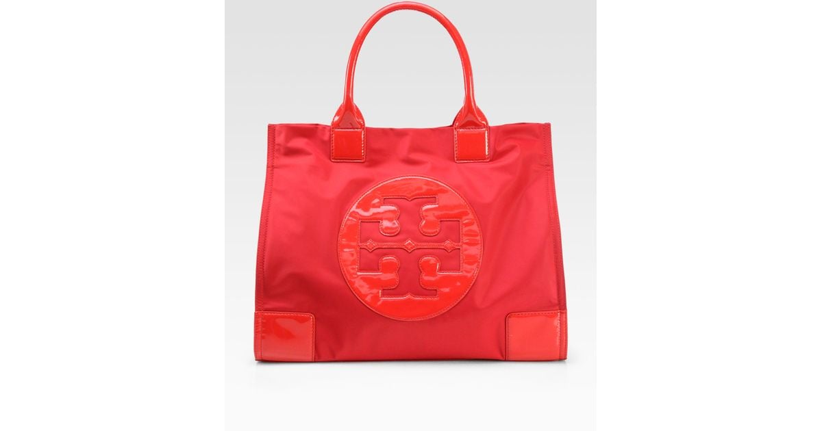 tory burch red nylon bag