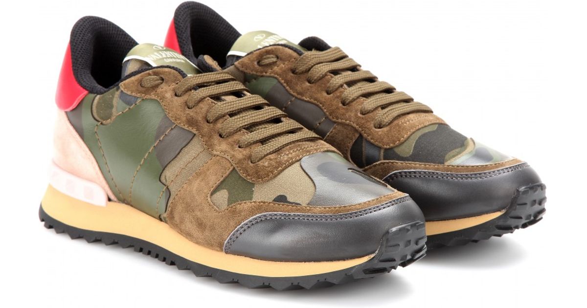 Valentino Camouflage Sneakers in Army 
