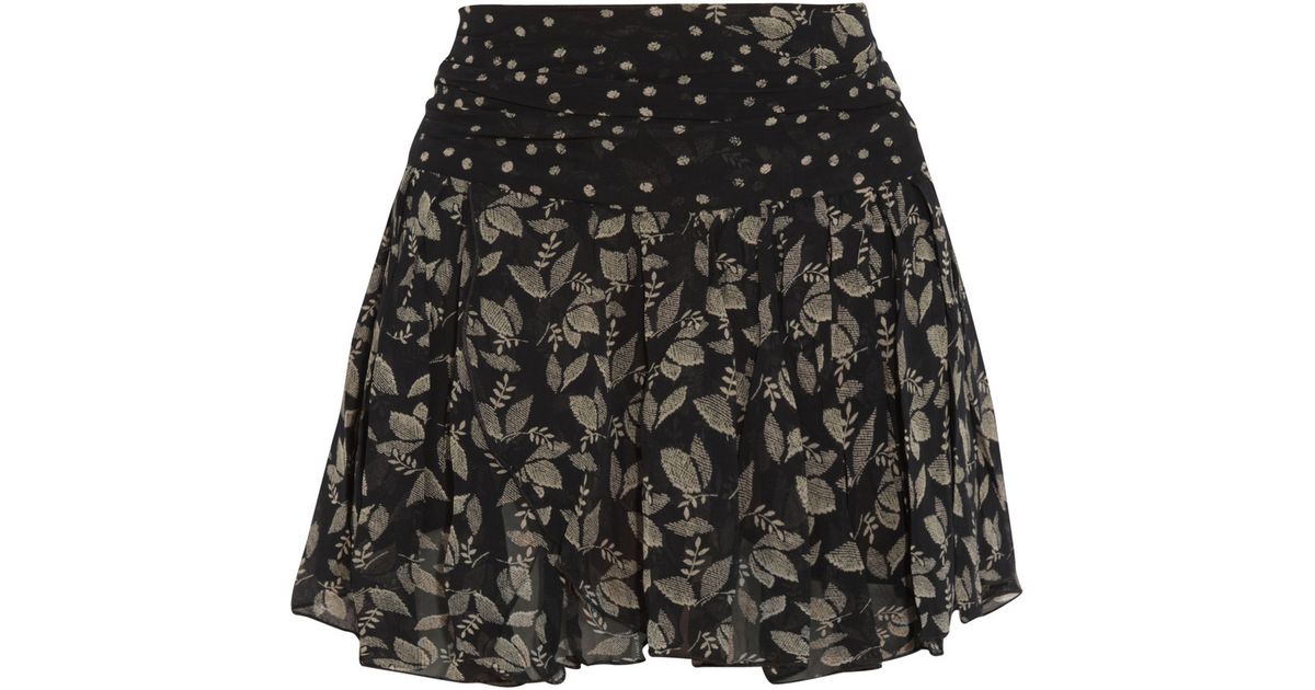 Étoile Isabel Marant Prune Printed Georgette Mini Skirt in Black - Lyst