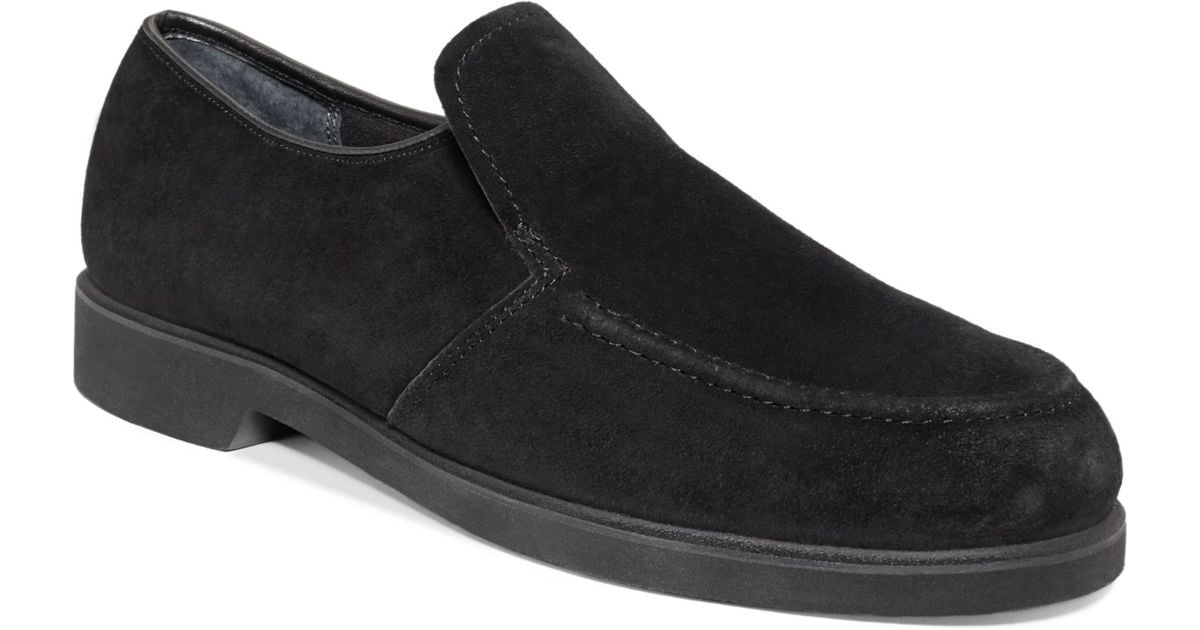 Earl Slipon Loafers in Black Suede 