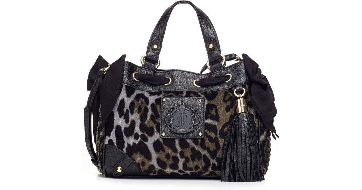 Lyst Juicy Couture Animal Print Velour Mini Day Dreamer Bag In Gray