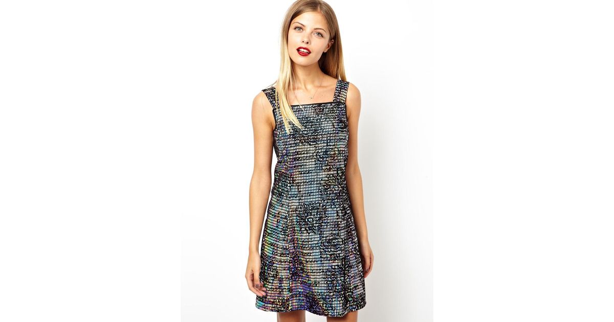 asos holographic dress