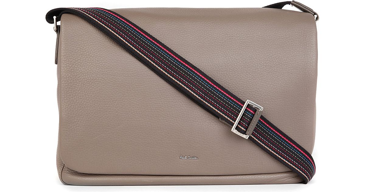 Paul Smith City Webbing Leather Messenger Bag in Grey (Grey) for Men - Lyst