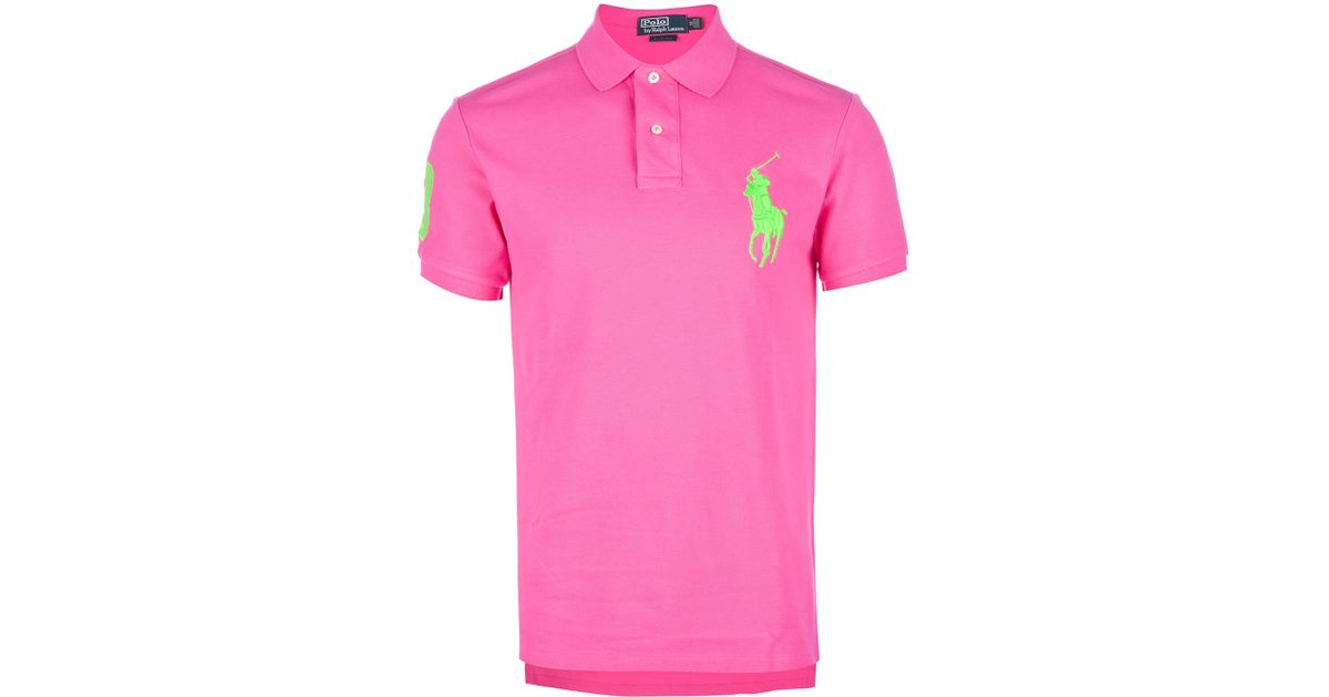 pink big pony polo shirt