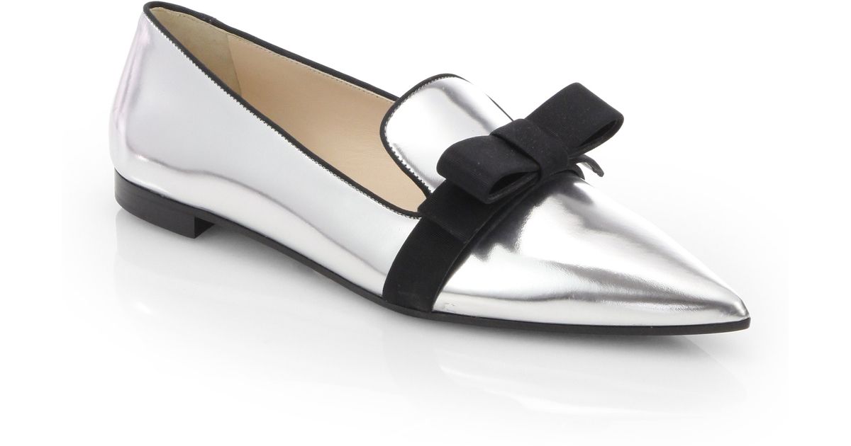 prada flats with bow