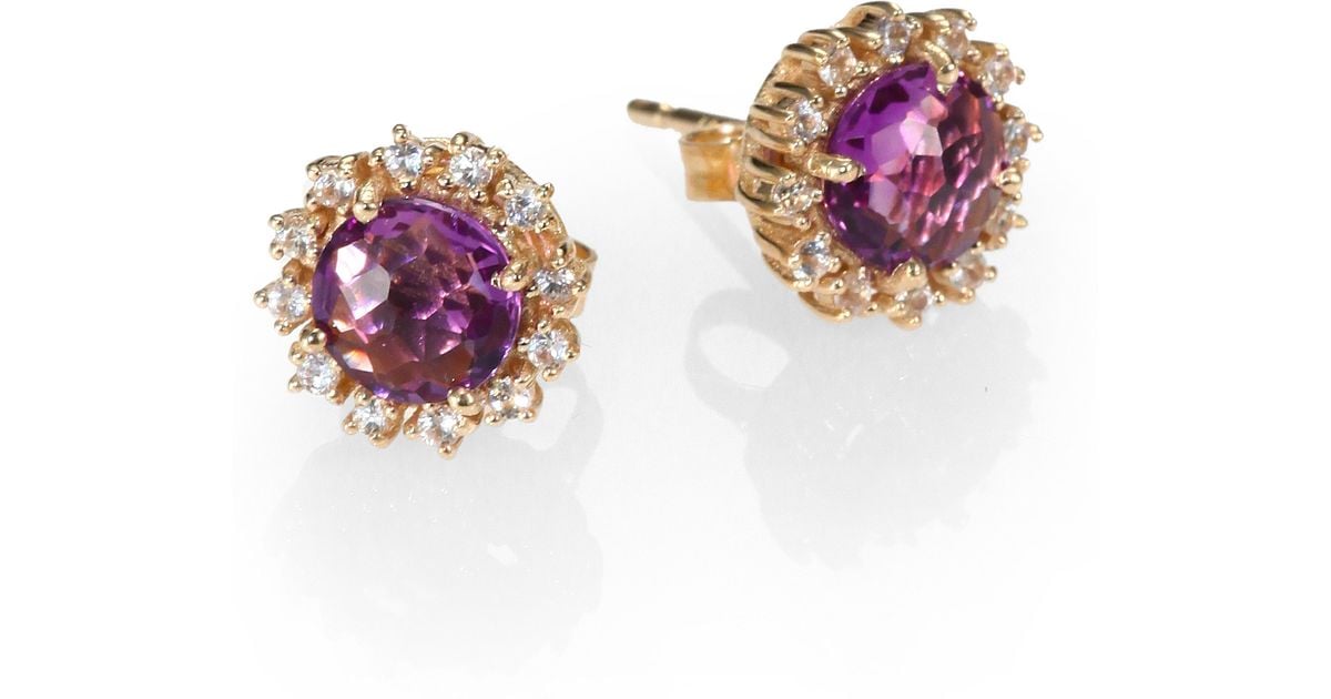 Lyst Kalan By Suzanne Amethyst White Shire 14k Yellow Lyst Kalan By Suzanne Amethyst White Shire 14k Yellow Gold Starburst Stud Earrings In Purple