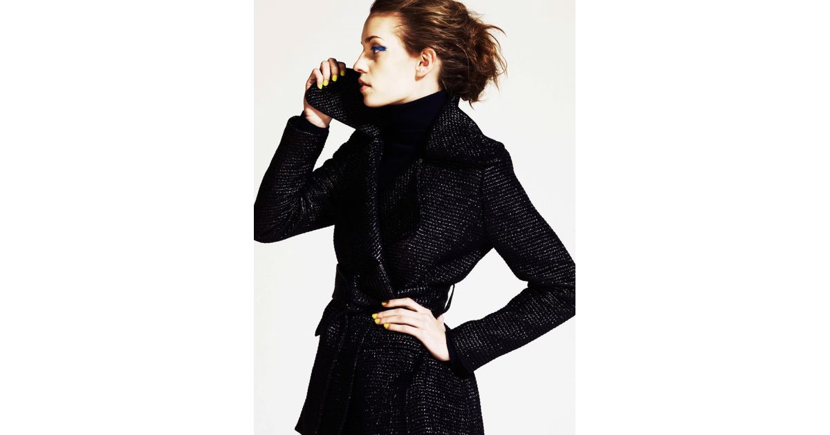 lyst paper sella navy oversized collar wrap lyst paper sella navy oversized collar wrap