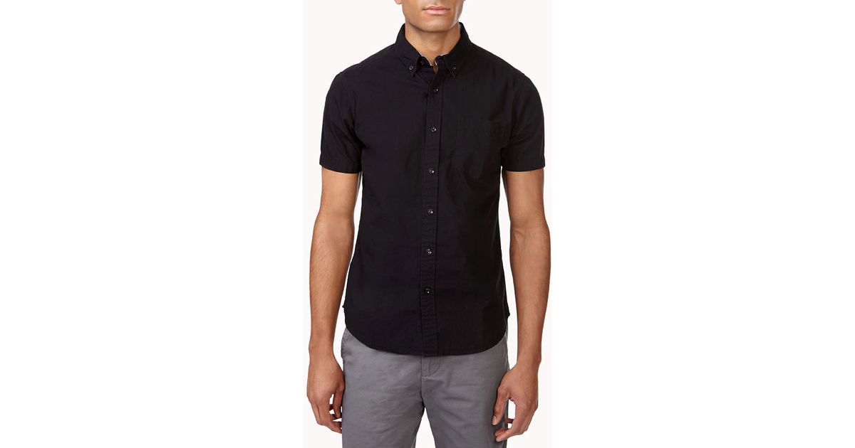 mens slim fit short sleeve button down