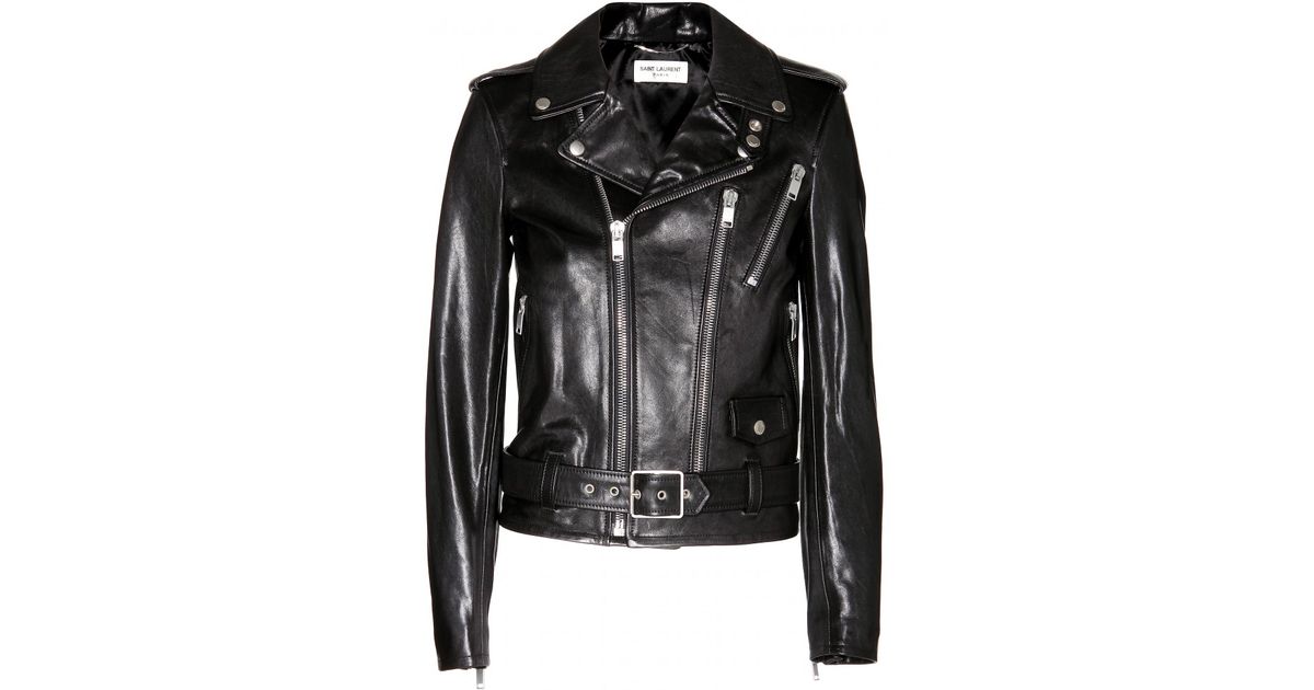 Lyst Saint Lau Leather Biker Jacket In Black
