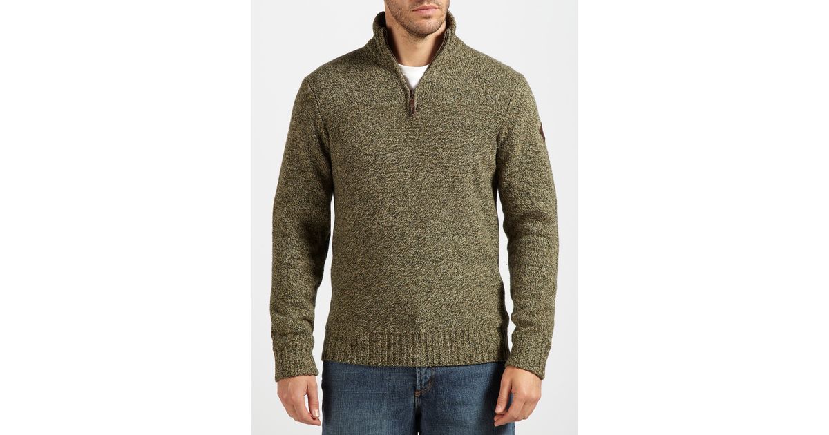 Timberland Lambswool Donegal Half Zip Sweater in Brown for Men | Lyst UK