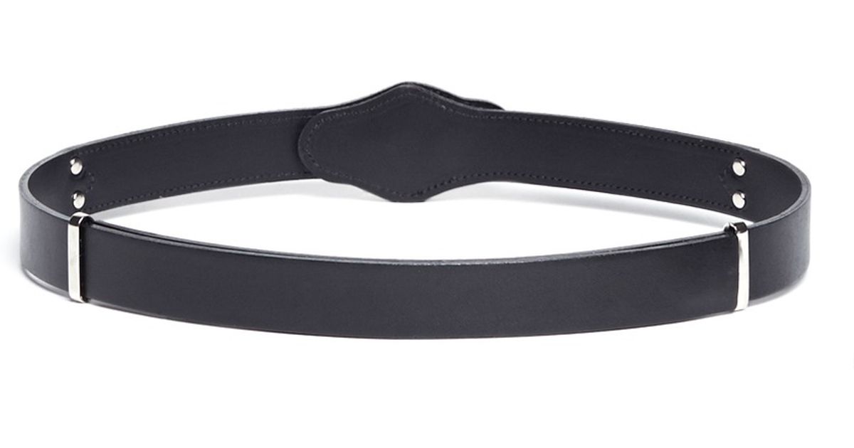Toga Metal Buckle Leather Belt in Black - Lyst