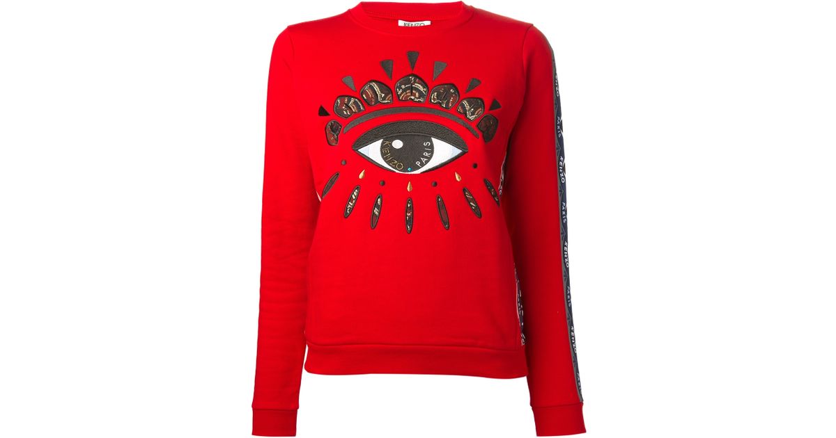 KENZO Eye Panel Sweater in Red | Lyst