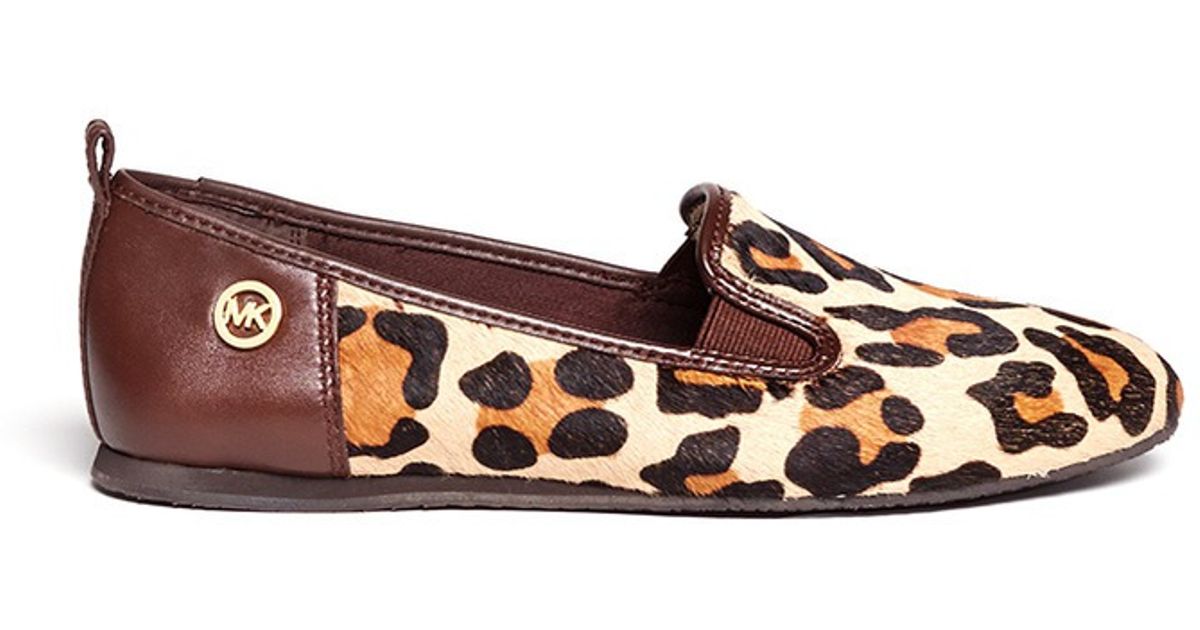 Michael Kors Merritt Leopard Print Pony-hair Slip-ons | Lyst