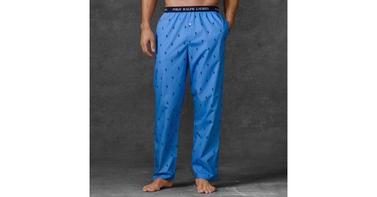 Polo Ralph Lauren Allover Pony Sleep Pant in Blue for Men - Lyst