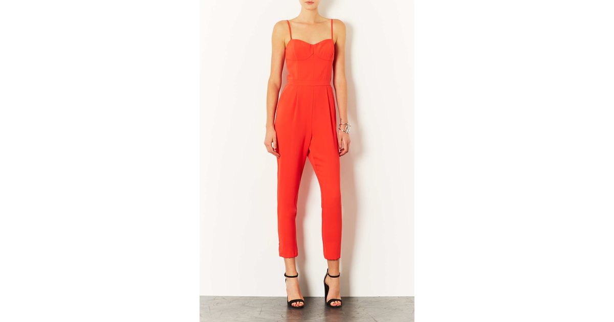 topshop orange jumpsuit