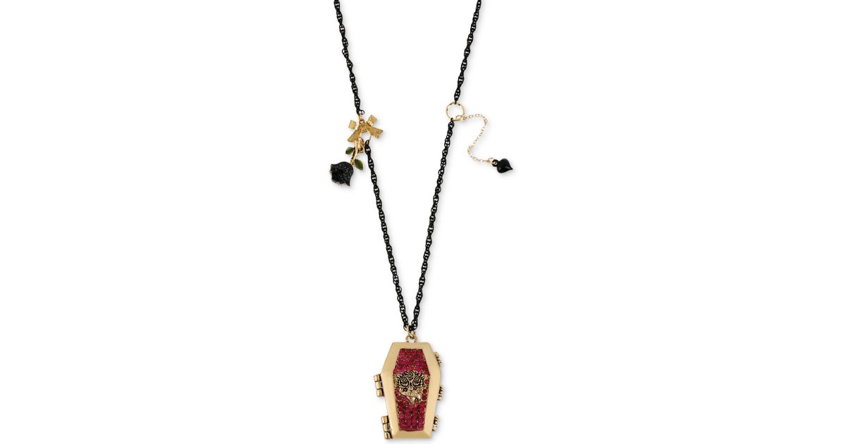 Betsey johnson skeleton necklace clearance