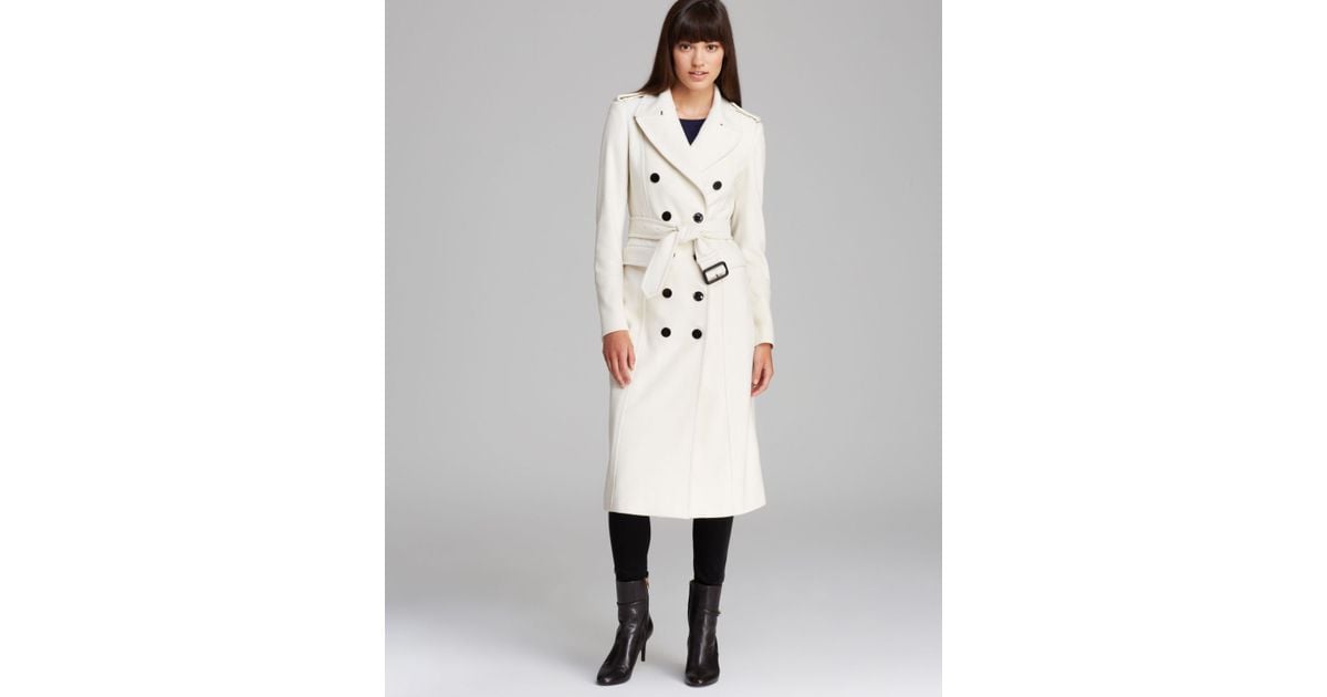 Burberry Coat Military Wool Cashmere in White Lyst